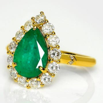 Zonder minimumprijs - Ring - 14 karaat IGI 1,99 ct Zambia, Nieuw