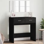 vidaXL Kaptafel met spiegel 80x39x80 cm zwart, Verzenden, Nieuw