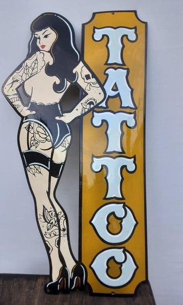 Tattoo Sign - Reclamebord - Emaille