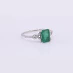 Sans prix de réserve - Bague Platine - 1.67ct. tw. Émeraude, Nieuw