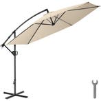 tectake Artemis-parasol, 360° draaibaar, 3,5 x 3,5 m - beige, Tuin en Terras, Zonneschermen, Verzenden, Nieuw