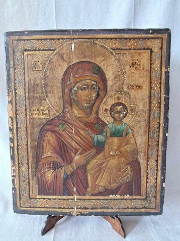 Icoon - Moeder Gods van Smolensk - Hout