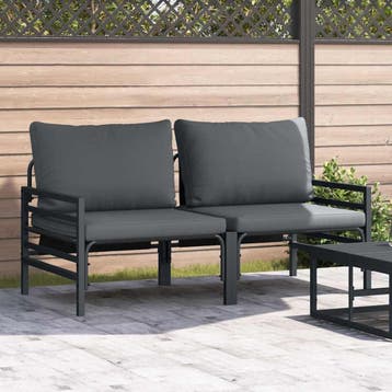 vidaXL Buiten Meubilair 2 Stuk Antraciet 80 x 80 x 71 cm, Jardin & Terrasse, Ensembles de jardin, Verzenden