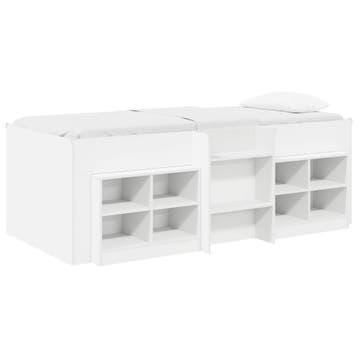 vidaXL Loft Bed Frame met Kast met plank 3 st Wit Bewerkt, Verzenden, Nieuw