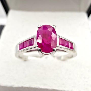 Zonder minimumprijs - Ring Zilver - Ruby
