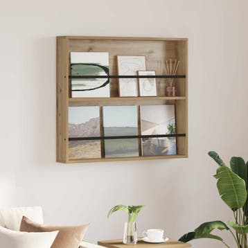 vidaXL Tijdschriftenrek Artisan Eiken 80 x 12 x 70 cm, Verzenden