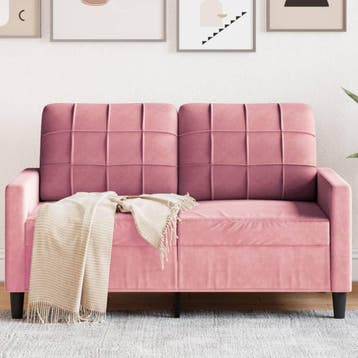 vidaXL Tweezitsbank / zetel 120 cm fluweel roze, Verzenden
