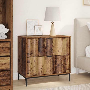 vidaXL Nachtkastje met lade Oud hout 63,5 x 36 x 61 cm, Verzenden, Nieuw