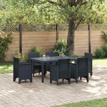 Tuintafel Antraciet 150x100 | Retour deal | Nu -41%, Verzenden, Zo goed als nieuw, Rechthoekig, Wicker