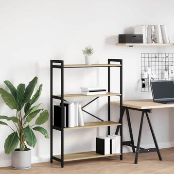 vidaXL Boekenplank Sonoma Eik 80 x 30 x 120 cm Bewerkt hout, Verzenden, Nieuw