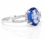 Zonder minimumprijs - Ring Platina - 1.63ct. tw. Saffier -, Handtassen en Accessoires, Ringen, Nieuw