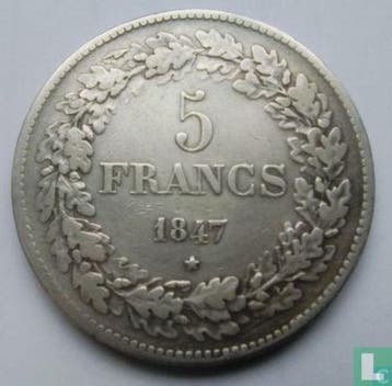 België 5 francs 1847, Verzenden, Losse munt
