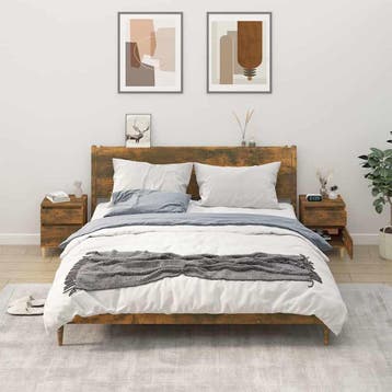 vidaXL Nachtkastjes 2 st 40x35x50 cm gerookt eikenkleurig, Verzenden