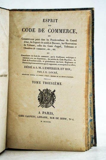 J. G. Locré - Esprit du Code de Commerce - 1811-1813