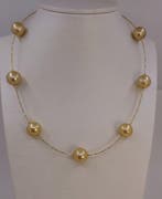 Halsketting - 18 karaat Geel goud, 13x14 mm ronde diepe, Handtassen en Accessoires, Nieuw