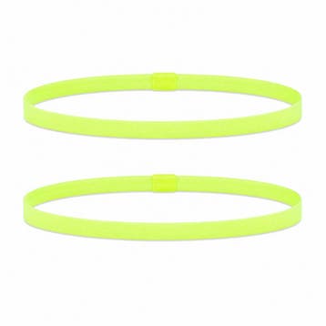 Haarband Sport 1cm - Elastiek - Anti-slip - Geel - Set van 2, Nieuw