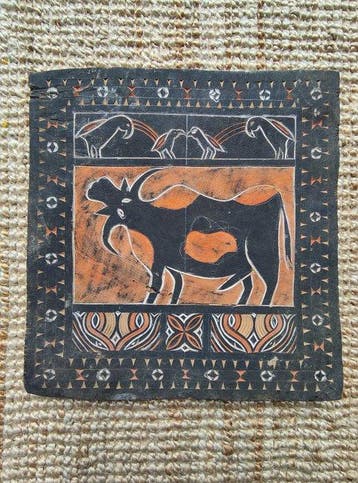 Antique Toraja wood carving, Tongkonan house wall art