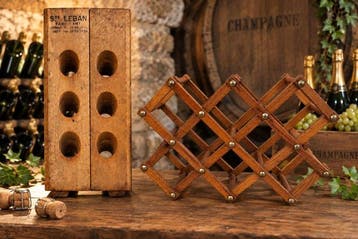 Wijnaccessoire (2) - Hout - Champagne-wijnrek, Antiek en Kunst