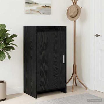 vidaXL Schoenenkast Zwart eiken 48 x 36 x 92 cm Bewerkt hout, Verzenden
