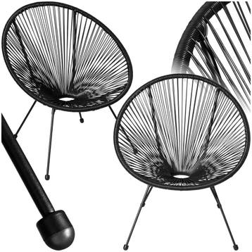 2 tuinstoelen Santana in Acapulco-design - zwart, Verzenden, Nieuw