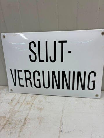 Slijtvergunning – Zwaar Emaille Horecabord – Klassiek