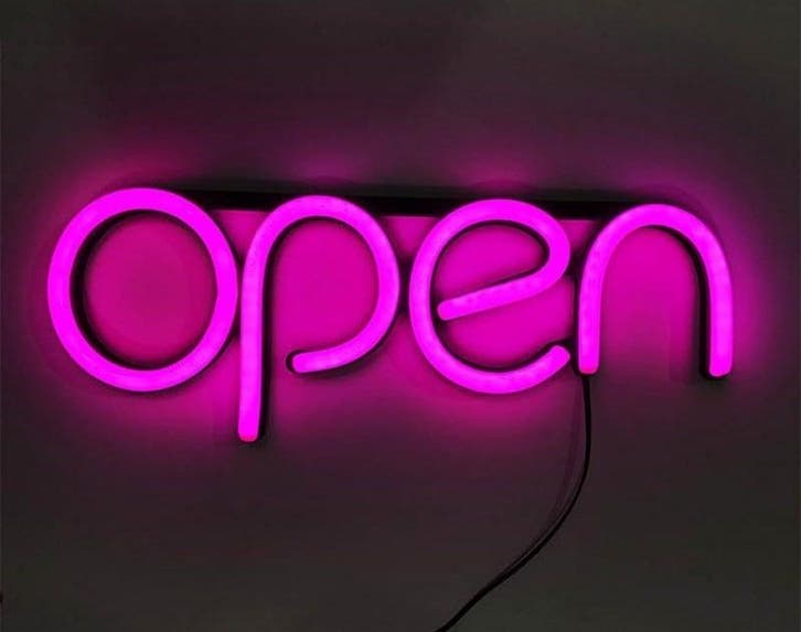 Open neon bord verlichting lamp licht kunststof 3D *roze*, Huis en Inrichting, Lampen | Overige, Nieuw, Verzenden