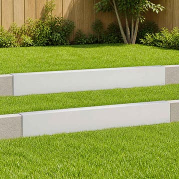 vidaXL Afdekprofiel voor tuinranden 2 st 100 x 6 x 15 cm, Tuin en Terras, Verzenden, Nieuw