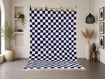 Tapis Marocain Berbère Beni Ouarain pour Salon Moderne -, Nieuw