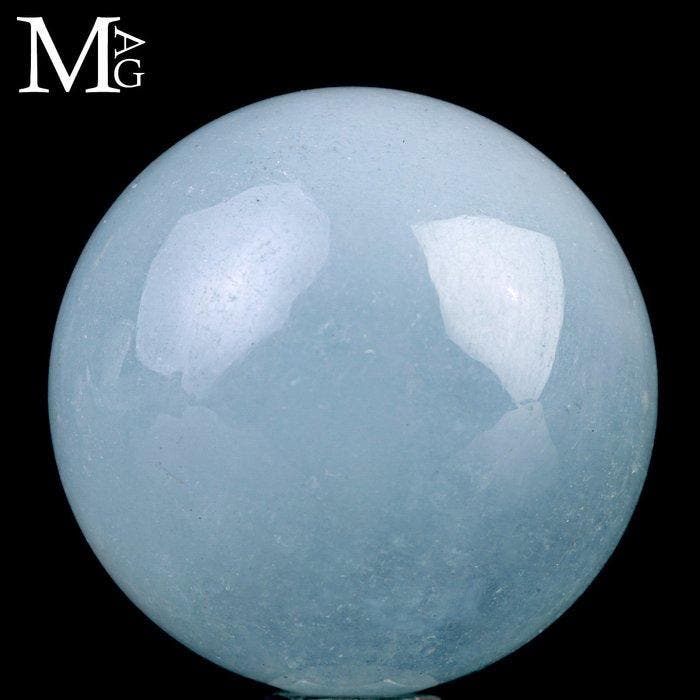 Beryl Crystal Sphere – Aquamarijn - Sferen van, Verzamelen, Mineralen en Fossielen