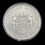 Gabon. Silver .999 1 OZ. 1000 Francs CFA (Snake) - Coloured