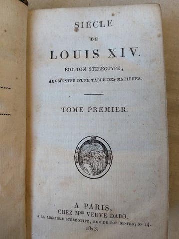 Voltaire - Siècle de Louis XIV - 1823