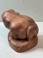 Beeld, unieke, handgesneden houten kikkerbeeldje vormt een, Antiek en Kunst