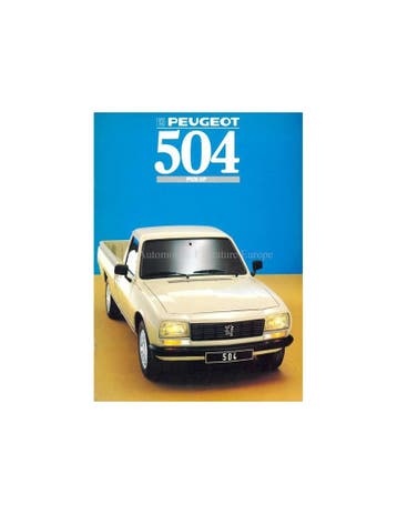 1988 PEUGEOT 504 PICK UP BROCHURE DUTCH, Ophalen of Verzenden