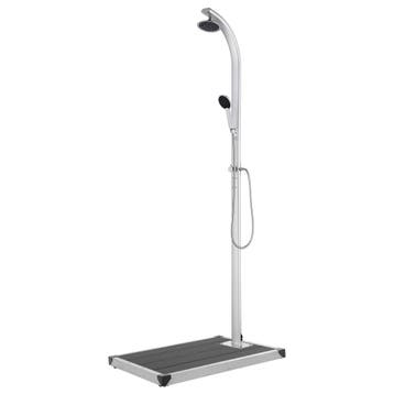 vidaXL Buitendouche met grijze basis 220 cm aluminium, Verzenden