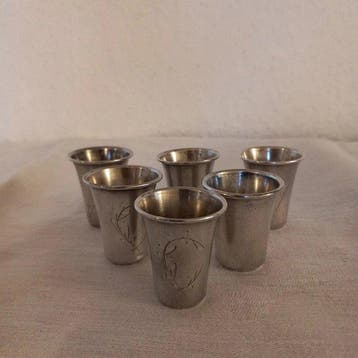 Service à boisson - Argent - ensemble de verres à liqueur, Antiquités & Art