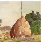 Alfonso Papi (1931) - Paesaggio con covoni