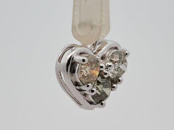Zonder minimumprijs - Hanger - 14 karaat Witgoud - 0.97ct.