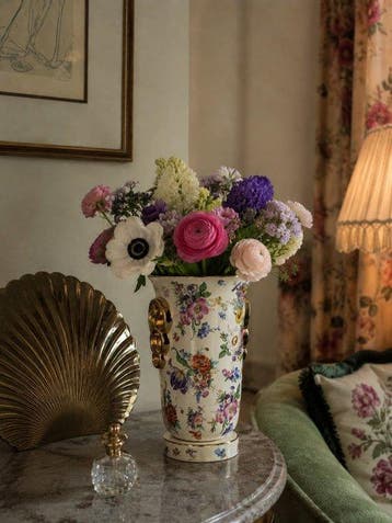 Boch Frères - KERALUX - Vaas - Fleur de Saxe - 26 cm -, Antiek en Kunst