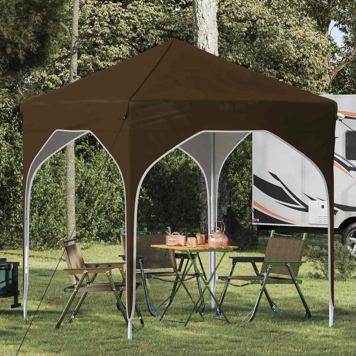 vidaXL Pop-up Feesttent 194 x 194 x 245 cm Taupe, Jardin & Terrasse, Tonnelles, Envoi