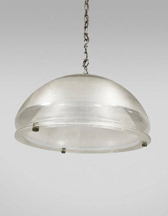 Plafondlamp - Staal - Italiaans Ruimtevaarttijdperk Licht, Antiek en Kunst, Antiek | Verlichting