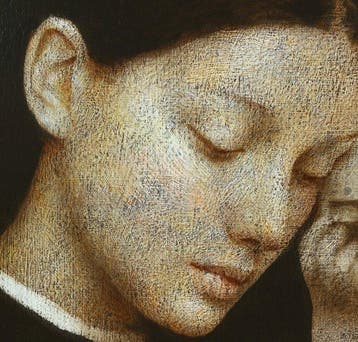 Michal Lukasiewicz - Sculptor With Her Sculpture