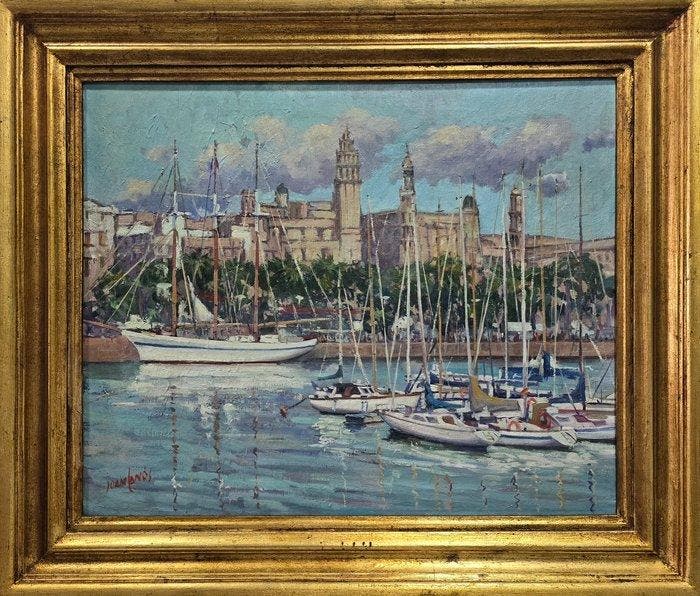 Joan Canós (1928-2025) - Puerto en calma, Antiquités & Art, Art | Peinture | Classique