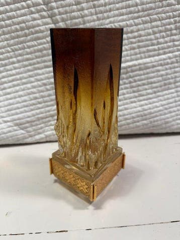 Eino Wänni - Vaas - Glas, Verguld, Metaal - 24-karaats goud