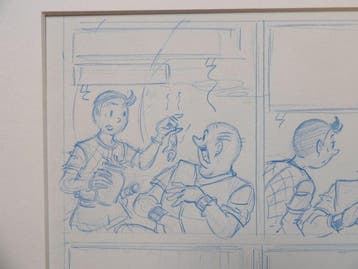 Suske en Wiske 350 - Originele halve pagina in schets - De, Boeken, Nieuw