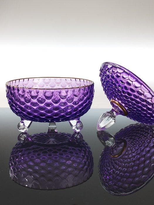 Secoloventesimo - Boîte à biscuits - Bulle - Feuille d’or -, Antiquités & Art, Antiquités | Verre & Cristal