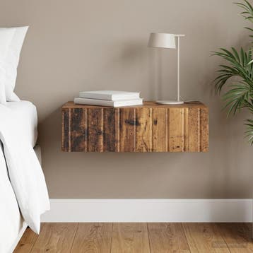 vidaXL Wandgemonteerde Zijtafel Oud hout 59 x 34,5 x 17 cm, Verzenden, Nieuw
