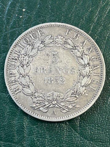 Frankrijk. 5 Francs 1852-A Louis-Napoleon Bonaparte (Zonder