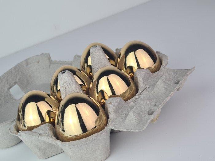 Santicri - sculptuur, Eggs Pop - gold edition - 20 cm - Hars, Maison & Meubles, Maison & Meubles | Autre