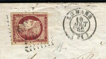 Frankrijk 1852 - Zeldzame brief uit Le Mans naar Lille met