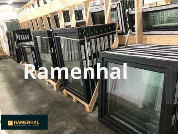ZWARTE RAMEN,DEUREN,SCHUIFRAMEN ENKEL BIJ  RAMENHAL ZOLDER, Ophalen, Gevelraam of Ruit